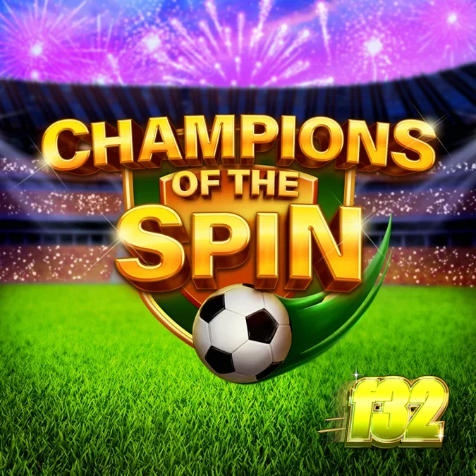 Tampilan visual slot Champions of the Spin dengan tema stadion sepak bola